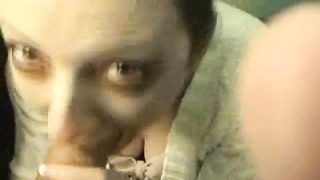 Pompino con ingoio nella toilette di un treno