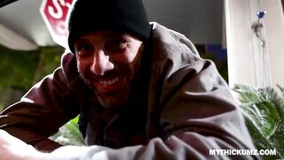 Showing perfect ass while riding an ATV