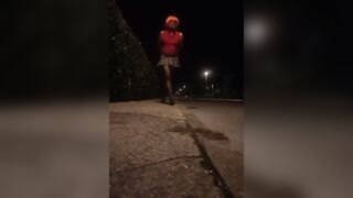 Pamela trav cammina per strada