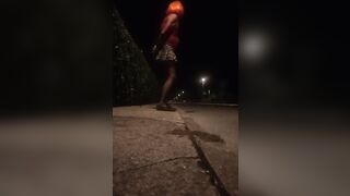 Pamela trav cammina per strada