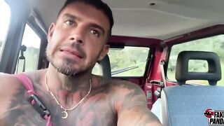 TROIA RIMORCHIATA E SBATTUTA SUL COFANO DELL'AUTO