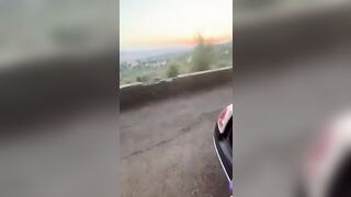 Trombata nel bagaliaio dell'auto dal porcellone