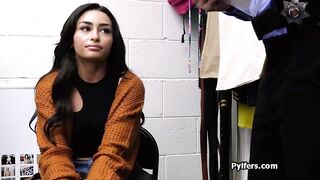 Mall cop eats out and fucks Latina pussy