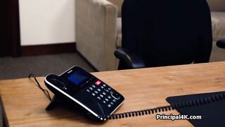 Head teacher slides deep into slutty housewifes throat