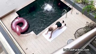 Blown by busty Latina roomie after Yoga