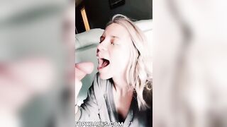Questa bionda ha davvero una gola molto profonda!