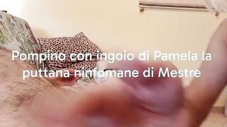 Pamela trav impegnata a ingoiare