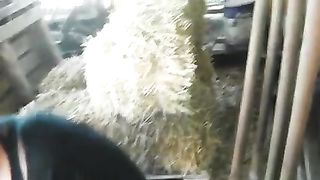 Pompino nel capanno per gli attrezzi