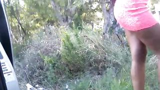 Esibizionista spompina uno sconosciuto per strada