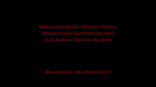 4 mistress prendono a calci nelle palle Andrea Diprè