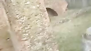 Ragazza cammina nuda in centro a Bologna