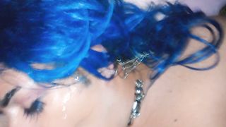 EVA ZOCCOLA con la faccia riempita di sborra da due cazzi