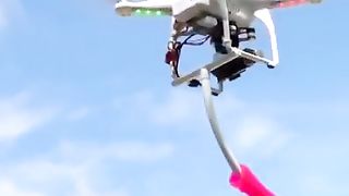 Trombata dal drone
