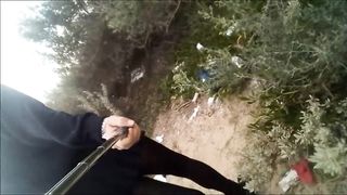 Io in mini collant e tacco alto