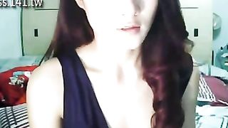 Strip vintage di un’asiatica in webcam