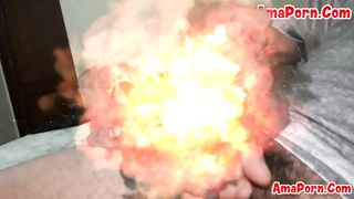 Sborrata con esplosione