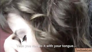 Bella troietta gode in auto