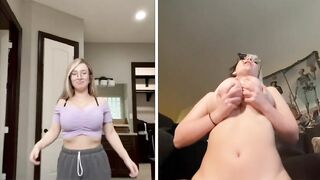 Zoccola tettona di tik tok sgamata a fare porno