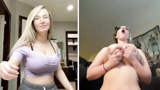 Zoccola tettona di tik tok sgamata a fare porno