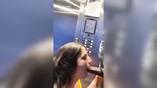 La mia ragazza me lo succhia in ascensore