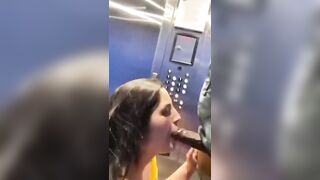 La mia ragazza me lo succhia in ascensore