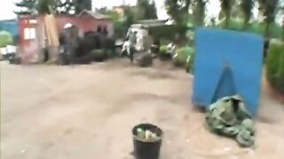 Puttanella scopata e inculata all' aperto