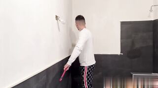 Sbatto la mia biondina mentre inbianco la casa