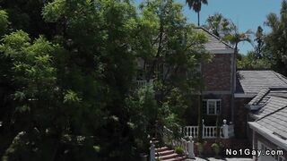 Scopata gay interrazziale in cucina