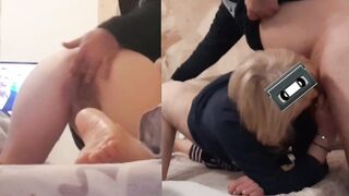 Moglie troia succhia cazzo a pecorina