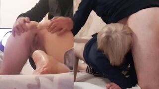 Moglie troia succhia cazzo a pecorina