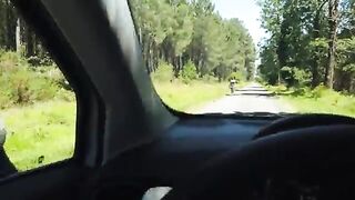 Troia tettona scopata all' aperto