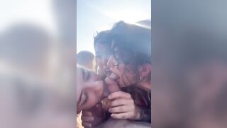 3 puttane condividono sborra e cazzo