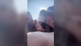 3 puttane condividono sborra e cazzo