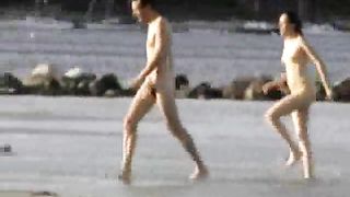 Video spy cam da una spiaggia per nudisti