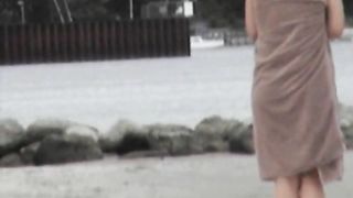 Video spy cam da una spiaggia per nudisti