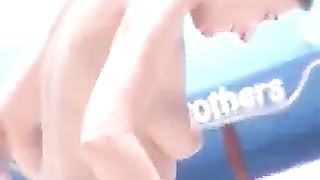 Spiaggia nudista affollata