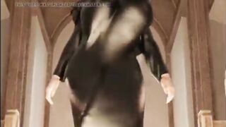 Tettona in costume da suora sexy