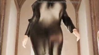 Tettona in costume da suora sexy