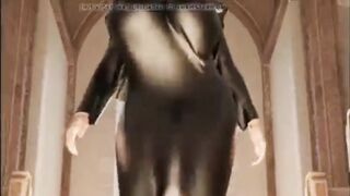 Tettona in costume da suora sexy