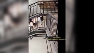 Lesbiche spiate dal guardone mentre fanno sesso nelle scale