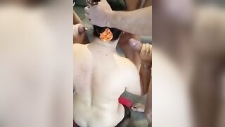 Moglie di Alessandria succhia tre cazzi