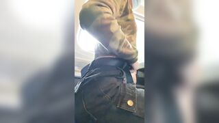 Biondina troia gioca con il dildo sul treno di linea