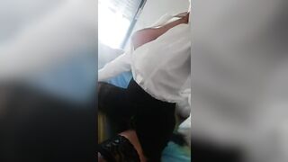 Luana Borgia in veste di assistente provocante