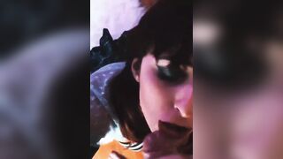 PORCA POMPINARA prende sborra in faccia