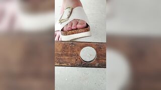 Jerk off template Judiths white Birkenstock shoejob