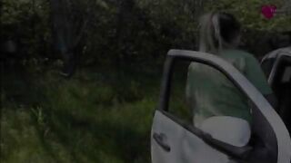 Giovane troietta inculata a bordo strada