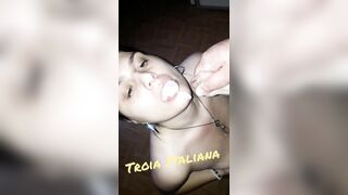 Cristina sborrata in bocca