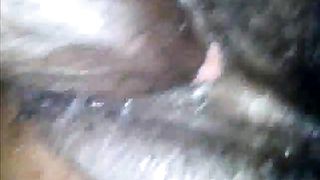 Figa nera bagnata e pelosa