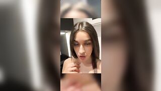 Teen italiana brunetta mostra la faccia sborrata