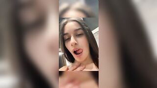 Teen italiana brunetta mostra la faccia sborrata